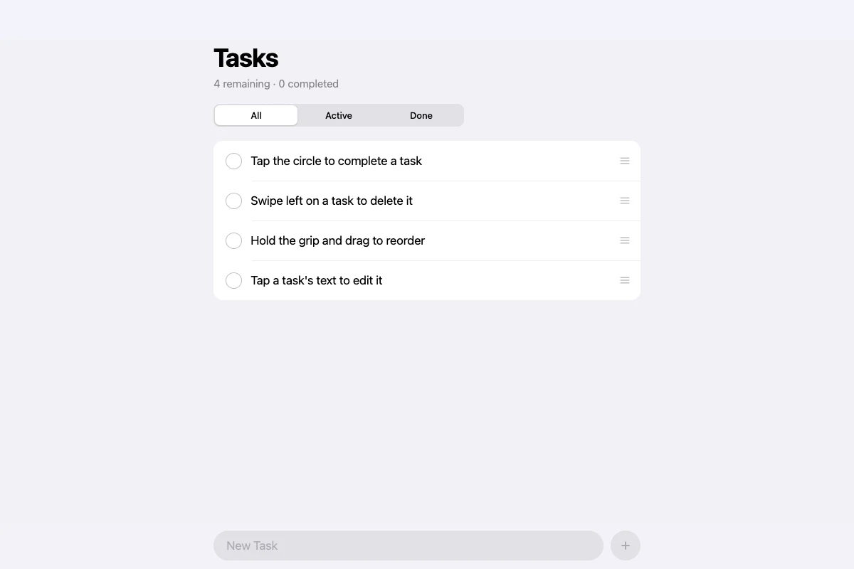 Tasks 浅色界面预览